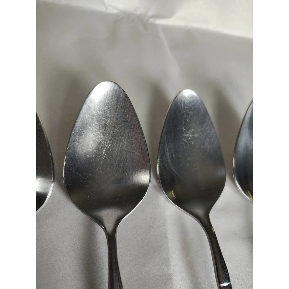 Bamboo Stainless Steel Tablespoons Spoons & Teaspoon Made In Korea Lot Of 5